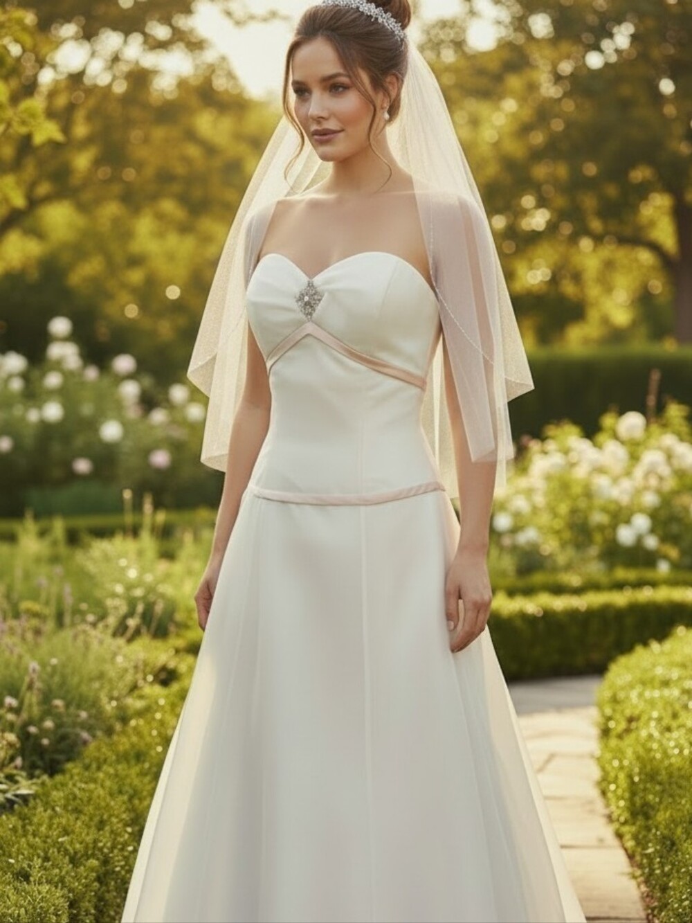 NWT Eden Bridal Wedding Gown In Ivory/Champagne - Size 14